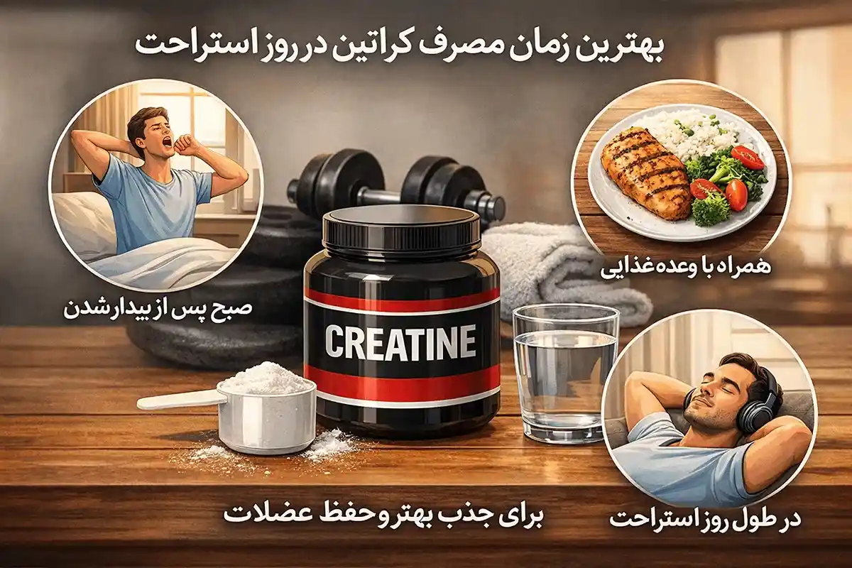 بهترین زمان مصرف کراتین در روز استراحت