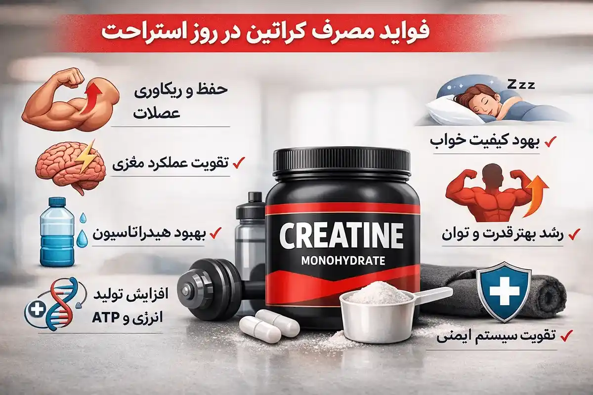 فواید مصرف کراتین در روز استراحت